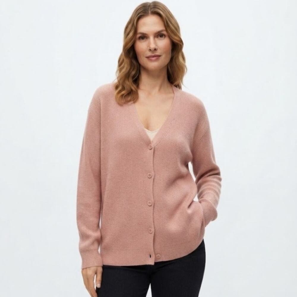 GEORGE Rose Pink Knit Cardigan Sweater Cozy Fall Ribbed Large-XL